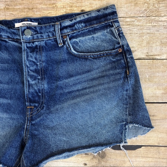 GRLFRND Mardee High Rise Cut Off Denim Shorts Size 31 - Picture 4 of 8